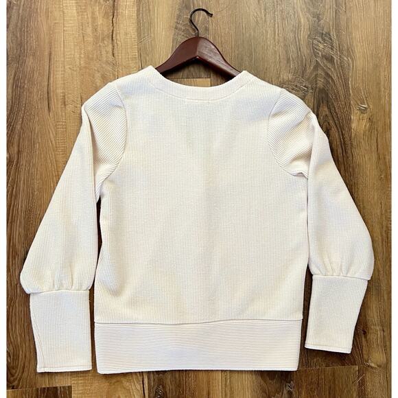 MADEWELL Ivory Flower Shaped Buttons Ottoman Rib Cardigan Size Small EUC‎ - Picture 3 of 13